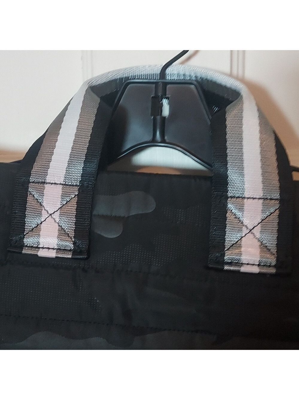 Think Royln Black Quilted Camo Tote Crossbody Bag - Picture 3 of 12